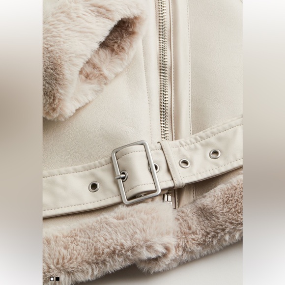 SOLD- H&M Biker leather(imitation) jacket - Picture 2 of 2